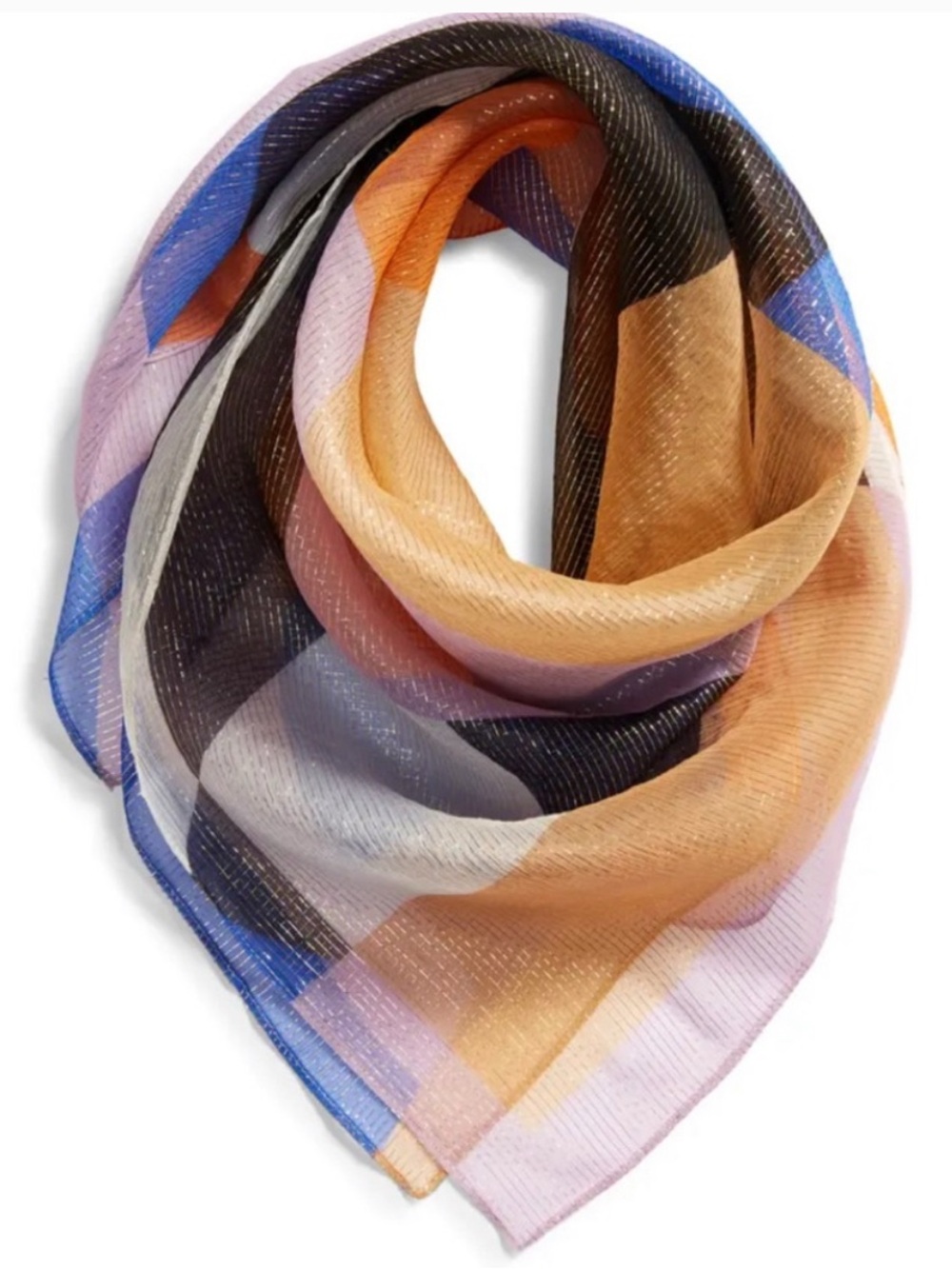 nwt REBECCA MINKOFF metallic scarf belt tie tile block square $78